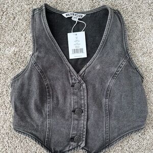 Walter Baker Charcoal Buttoned Vest